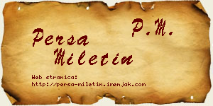 Persa Miletin vizit kartica